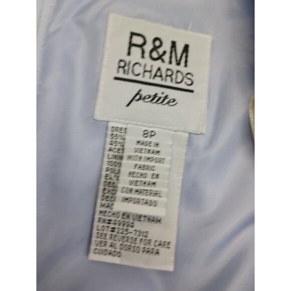 R&M Richards Beaded Top Long Dress Gray Lavander Sz 8 Petite - Picture 8 of 10